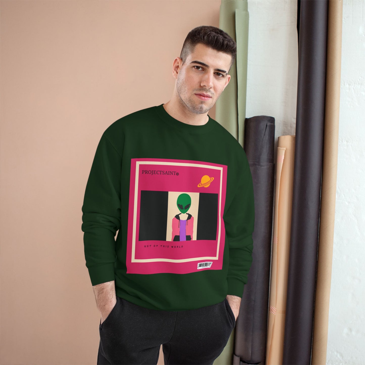 Unisex College Hoodie with Retro Alien Design - Perfect for Casual Days & Fan Gift